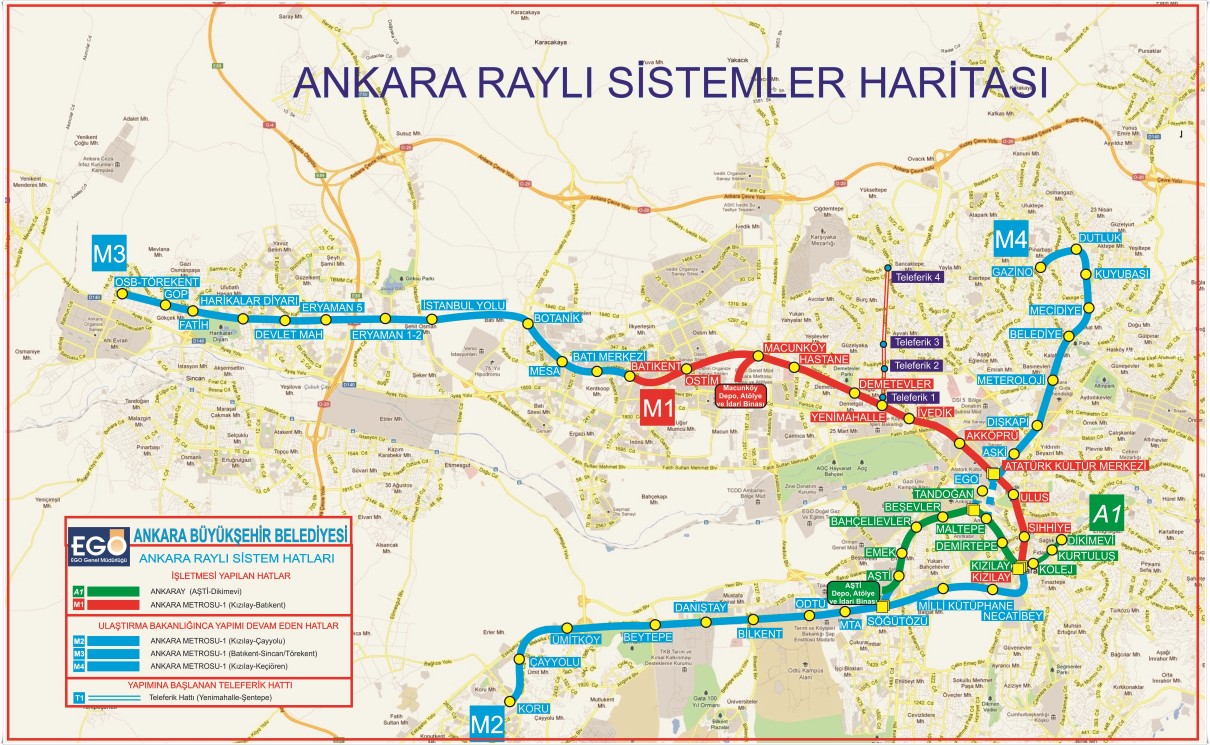 Схема метро в анкаре