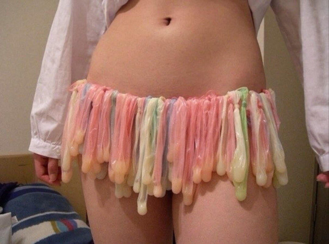 Used condom skirt